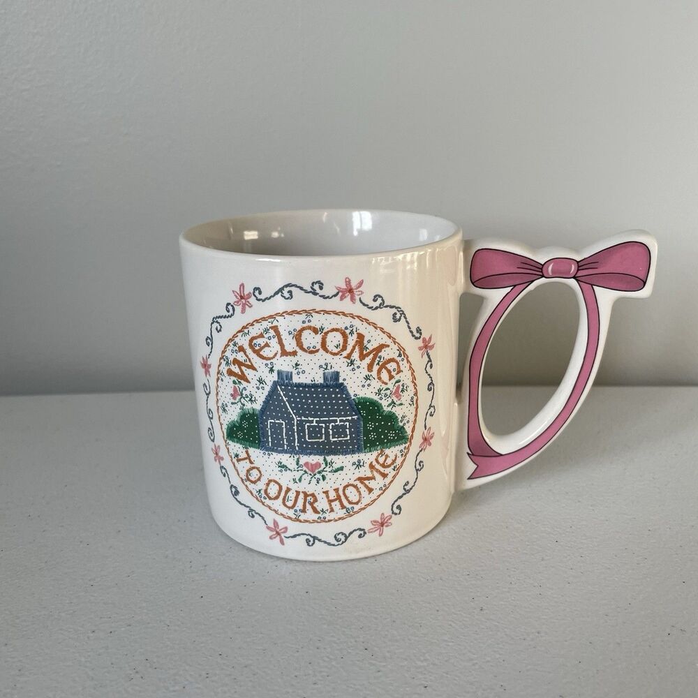 'Welcome To Our Home' Vintage Coffee Tea Mug Cup Cottagecore Country 12oz